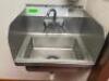 WALL MOUNTED STAINLESS HAND SINK.