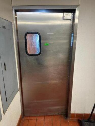 ELIASON 36" X 80" STAINLESS KITCHEN SWING DOOR W/ WINDOW.