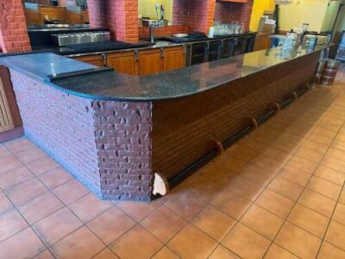 21' X 24" GRANITE " U " SHAPED BAR COUNTER TOP.