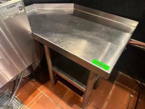 24" X 12" LOW BOY CORN UNIT STAINLESS UNDER BAR TABLE W/ 2" BACK SPLASH