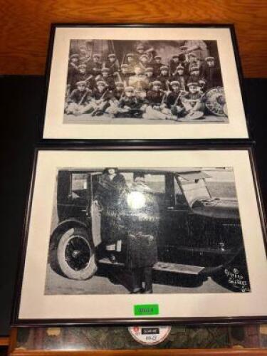 (1) LOT OF SMALL FRAMED BLACK AND WHITE PRINTS.