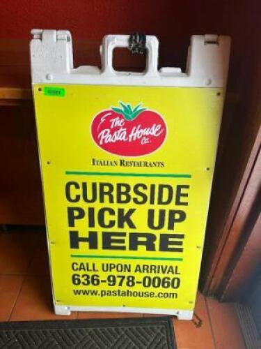 PLASTIC SIDE WALK SANDWICH BOARD.