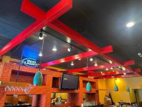 20' X 10" CEILING MOUNTED WOOD FRAMED FAKE PERGOLA (RED)