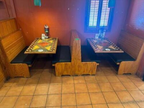 (2) GROUP 48" BOOTH SEATING SECTION W/ TABLES.