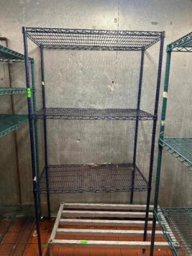 36" X 24" THREE TIER BLUE WIRE SHELF.