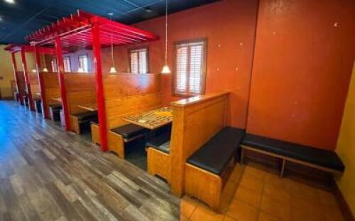 6-TABLE BOOTH SECTION WITH BENCH AREA AND PERGOLA