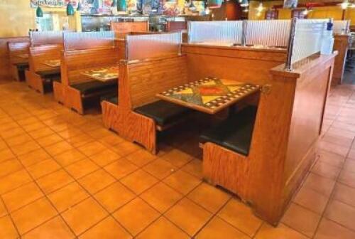 7-TABLE DOUBLE SIDED BOOTH SECTION WITH GLASS DIVIDER