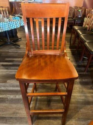 (2) WOODEN BAR STOOLS
