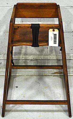 (2) WOODEN HIGH CHAIRS