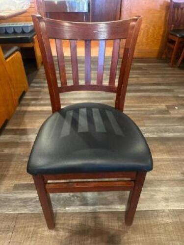(8) LADDERBACK DINING CHAIRS WITH VINYL CUSHION