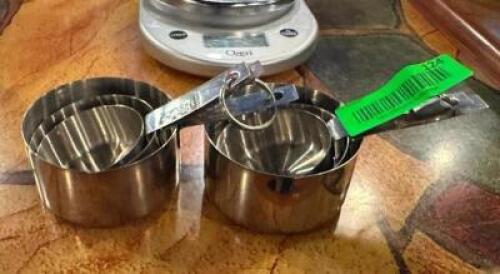 (2) STAINLESS MEASURING CUP SETS
