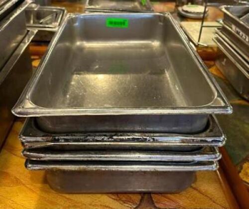 (5) FULL SIZE STAINLESS PANS