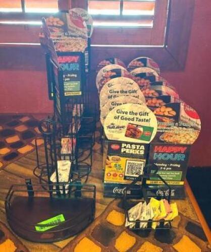 ASSORTED CONDIMENT CADDIES AND TABLE SIGNS