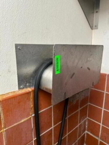 WALL MOUNTED STAINLESS HOSE REEL.
