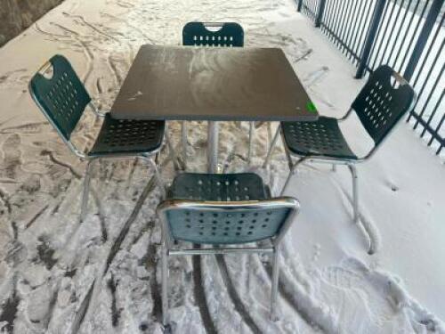 30" X 30" COMPOSITE PATIO TABLE W/ 4 CHAIRS
