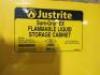 DESCRIPTION: (1) FLAMMABLE SAFETY CABINET BRAND/MODEL: JUSTRITE/894520 INFORMATION: YELLOW/CAPACITY: 45 GAL SIZE: 60.5"H X 39.5"W X 14.6"D RETAIL$: $1 - 2