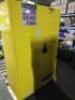 DESCRIPTION: (1) FLAMMABLE SAFETY CABINET BRAND/MODEL: JUSTRITE/894520 INFORMATION: YELLOW/CAPACITY: 45 GAL SIZE: 60.5"H X 39.5"W X 14.6"D RETAIL$: $1 - 3