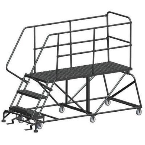 DESCRIPTION: (1) HEAVY DUTY MOBILE WORK PLATFORM BRAND/MODEL: BALLYMORE INFORMATION: STEEL, WITH HANDRAILS SIZE: 72" X 36" X 30" RETAIL$: $1379.00 EA