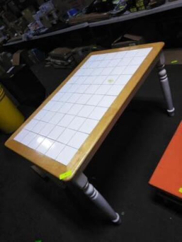 DESCRIPTION: (1) TABLE BRAND/MODEL: SEE INSPECTION INFORMATION: WHITE TILE, WOOD FRAME SIZE: 32" X 49" X 30"H QTY: 1