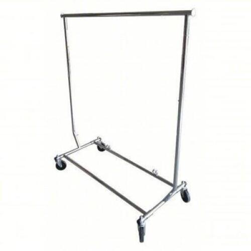 DESCRIPTION: (1) GARMENT RACK BRAND/MODEL: PRODUCT NUMBER #5CHV8 INFORMATION: ROD DESIGN, NO HOOKS SIZE: 65" H X 74" W RETAIL$: $189.65 EA QTY: 1