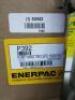 DESCRIPTION: (1) HYDRAULIC HAND PUMP BRAND/MODEL: ENERPAC #6W462 INFORMATION: 2 STAGES, SINGLE ACTING, 200 PSI MAX. PRESSURE 1ST STAGE, ALUMINUM RETAI - 2