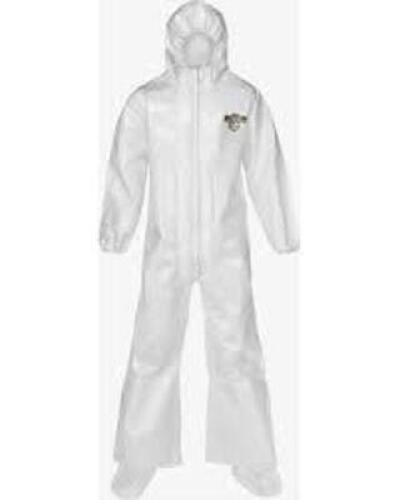 DESCRIPTION: (12) HOODED CHEMICAL RESISTANT COVERALLS BRAND/MODEL: LAKELAND #6EHP2 INFORMATION: WHITE SIZE: SIZE M RETAIL$: $302.04 TOTAL QTY: 12