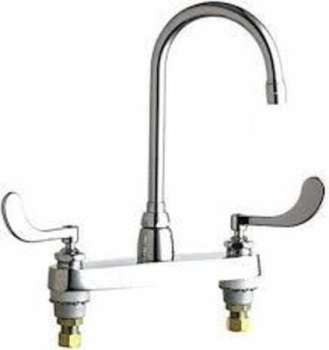 DESCRIPTION: (2) KITCHEN SINK FAUCET BRAND/MODEL: CHICAGO FAUCETS #1100-GN2AE35-317AB INFORMATION: CHROME PLATE SIZE: 1.5 GPM RETAIL$: $412.99 EA QTY: