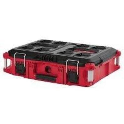 DESCRIPTION: (2) PACKOUT STORAGE TOOLBOX BRAND/MODEL: MILWAUKEE #48-22-8424 INFORMATION: RED, WITH BLACK LID, STACKABLE RETAIL$: $100.00 EA QTY: 2