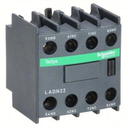 DESCRIPTION: (4) AUXILIARY CONTACT BLOCK BRAND/MODEL: SCHNEIDER #33DB62 INFORMATION: 2NO/2NC, 10 A MAX CURRENT (AC), FRONT MOUNT RETAIL$: $65.21 EA QT