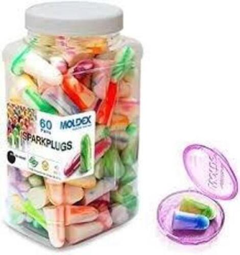 DESCRIPTION: (4) CASES OF EARPLUGS BRAND/MODEL: SPARKPLUGS BY MOLDEX INFORMATION: MULTICOLORED, WITH DISPENSER JAR SIZE: 500 PAIRS PER CONTAINER RETAI
