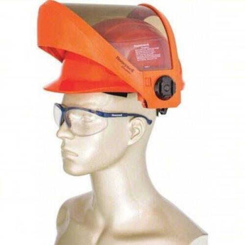DESCRIPTION: (1) HARD HAT WITH FACE SHIELD BRAND/MODEL: HONEYWELL SALISBURY #60HR85 INFORMATION: ORANGE SIZE: 2 LB RETAIL$: $162.94 EA QTY: 1