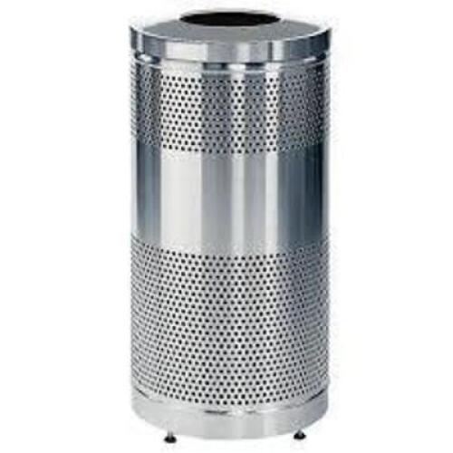 DESCRIPTION: (1) HEAVY DUTY COMMERCIAL TRASH CAN BRAND/MODEL: RUBBERMAID #FGS3SSTSSPL INFORMATION: STAINLESS STEEL SIZE: 25 G RETAIL$: $810.45 EA QTY: