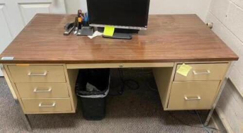 60" X 30" WOODEN TOPPED OFFICE DESK