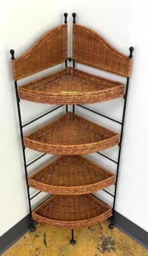 WICKER CORNER SHEVING UNIT