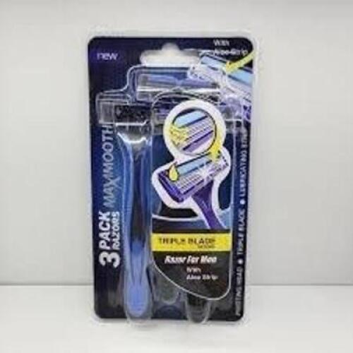 DESCRIPTION: (5) PACKS OF (3) TRIPLE BLADE RAZORS BRAND/MODEL: RAZORMAX #SB3340BLUE RETAIL$: $6.00 EA QTY: 5