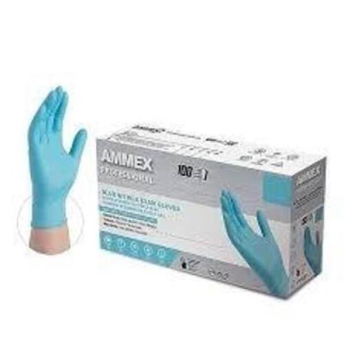 DESCRIPTION: (10) BOXES OF (100) NITRILE EXAM GLOVES BRAND/MODEL: AMMEX PROFESSIONAL INFORMATION: BLUE SIZE: LARGE RETAIL$: $34.00 EA QTY: 10