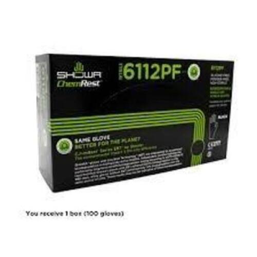 DESCRIPTION: (4) BOXES OF (100) SINGLE USE NITRILE GLOVES BRAND/MODEL: SHOWA #6112PF INFORMATION: BLACK SIZE: MED RETAIL$: $34.00 EA QTY: 4