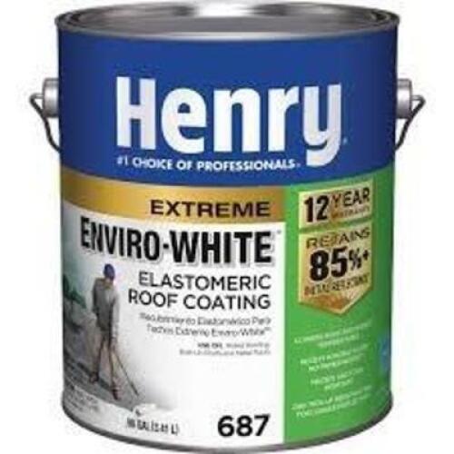 DESCRIPTION: (2) ELASTOMERIC ROOF COATING BRAND/MODEL: HENRY INFORMATION: WHITE SIZE: 1 GALLON RETAIL$: $27.38 EA QTY: 2