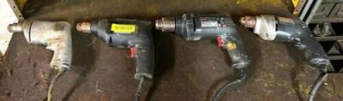 (4) ELECTRIC DRILLS