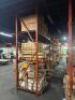 (9) - SECTIONS OF 12' TEAR DROP PALLET RACKING WITH WOOD DECKING