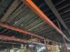 (9) - SECTIONS OF 12' TEAR DROP PALLET RACKING WITH WOOD DECKING - 8