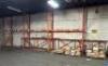 (7) - SECTIONS OF 12' TEAR DROP PALLET RACKING WITH WOOD DECKING - 9