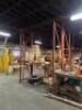 (3) - SECTIONS OF 12' TEAR DROP PALLET RACKING WITH WOOD DECKING - 5