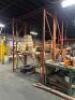 (3) - SECTIONS OF 12' TEAR DROP PALLET RACKING WITH WOOD DECKING - 6