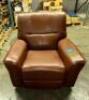 BROWN LEATHER POWER RECLINER - 3