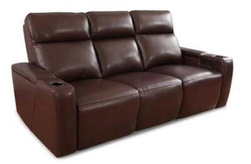 LEATHER SOFA WITH POWER HEADRESTS