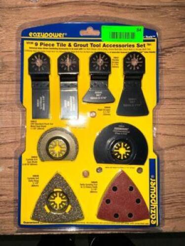 NINE PIECE TILE AND GROUT TOOL ACCESSORY SET