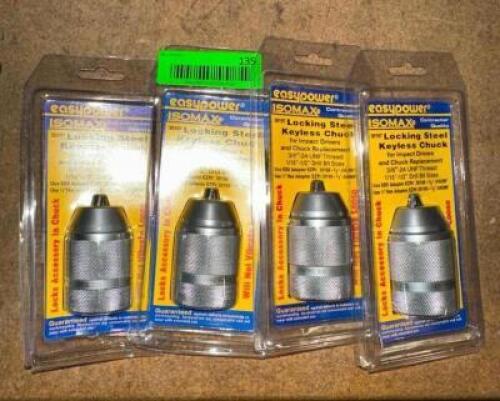 (4)- LOCKING STEEL KEYLESS CHUCKS