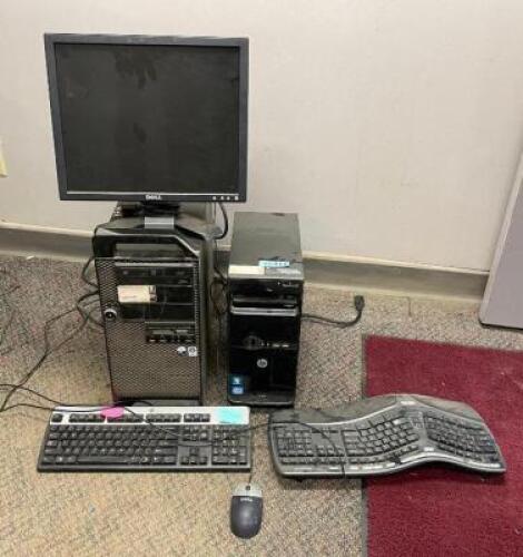 ASSORTED COMPUTERS WITH MONITOR AND KEYBOARDS