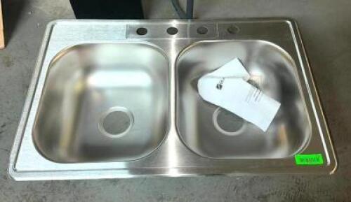STAINLESS STEEL DOUBLE BOWL SINK